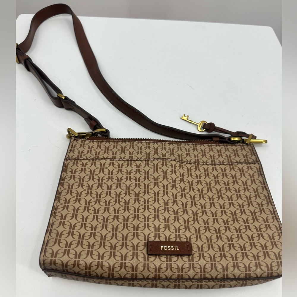 Fossil Kiera Printed Crossbody Bag Brown and Tan - Picture 5 of 12
